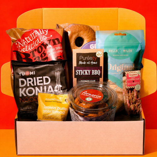 Premium Box - 10 monthly Premium Gluten free products including more fresh bakery, savoury, sweet and international treats - not found in shops! Shipped mid-month via Royal Mail 24 Hour. 10% off your first box. Pause, cancel, any time!